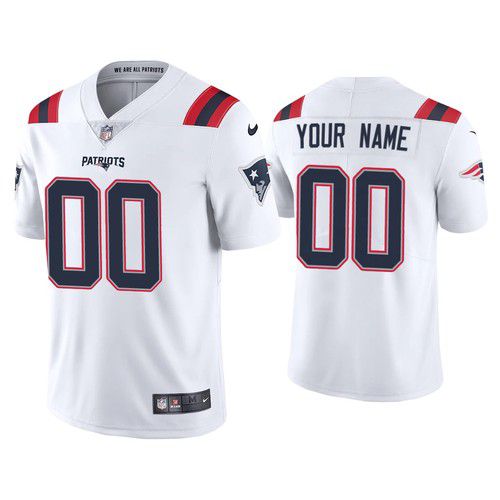 Men New England Patriots Nike White Vapor Limited Custom NFL Jersey->customized nfl jersey->Custom Jersey